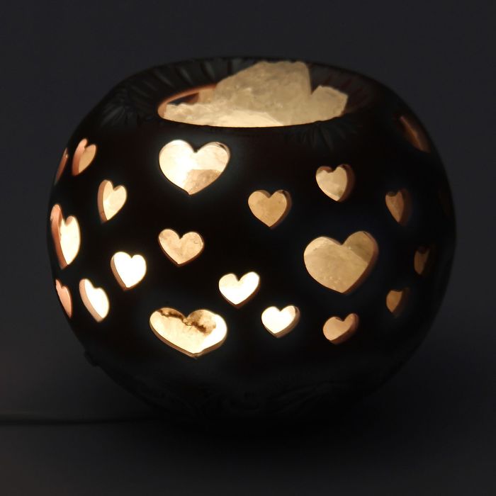 Соляной светильник "Шар-сердце", керамика