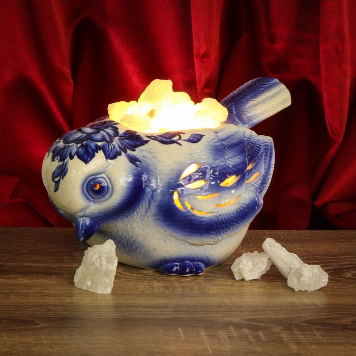 Соляной светильник "Синица", керамика