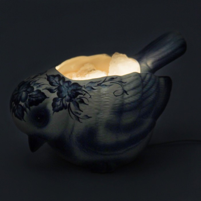 Соляной светильник "Синица", керамика