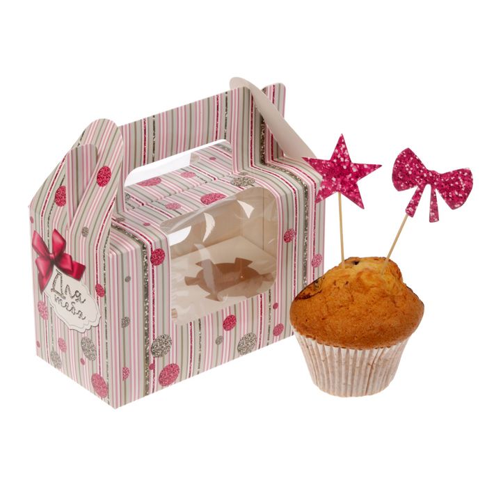 Коробочка под капкейки с топперами «Для тебя», 16 х 10 х 8 см