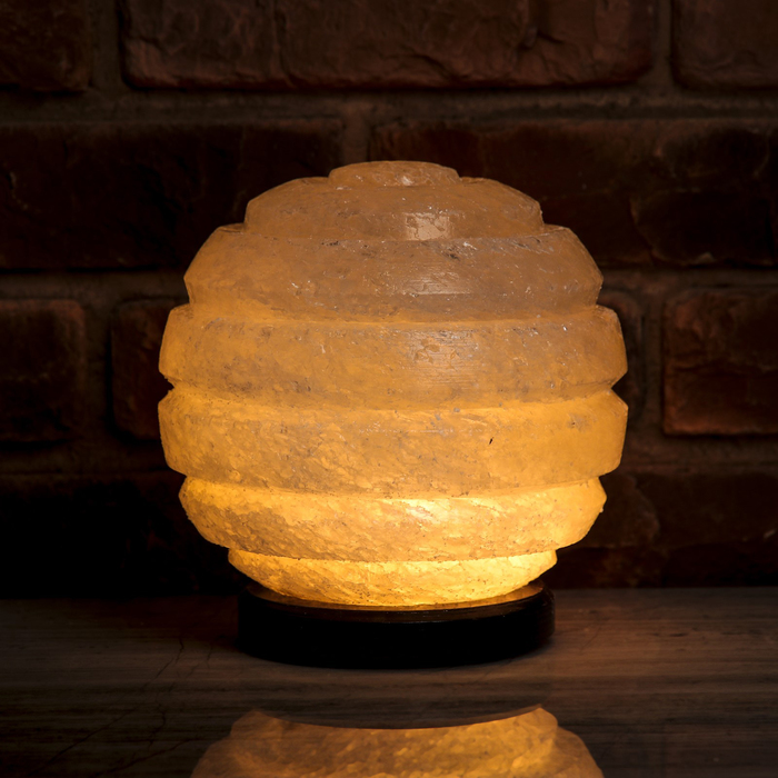 Соляной светильник "Сфера", цельный кристалл, 6-7 кг