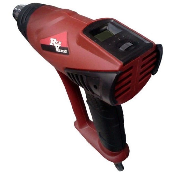 Фен промышленный RedVerg RD-HG200Di, 2000Вт, t 350/550°C, ЖК дисплей, 4 сопла в ком-те