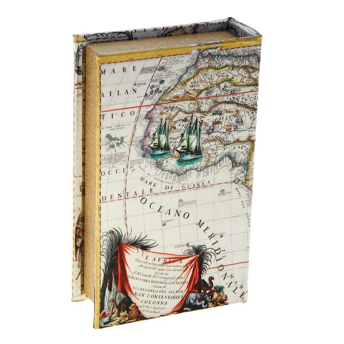 Сейф-книга шёлк "Карта странствий по морям"