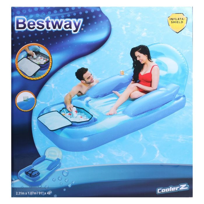 Шезлонг надувной для плавания с термосумкой 231х107 см (43130) Bestway