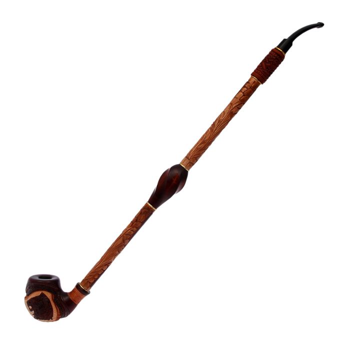 Трубка курительная "Гусар с кожей фигурный" лев грива