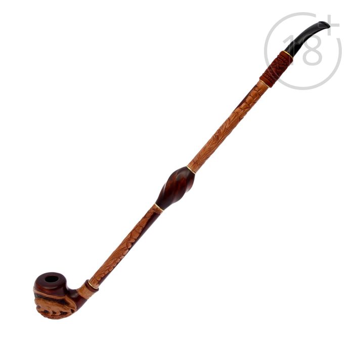 Трубка курительная "Гусар с кожей фигурный" пантера