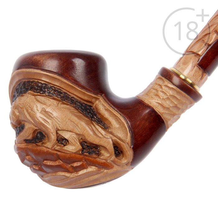 Трубка курительная "Гусар с кожей фигурный" пантера