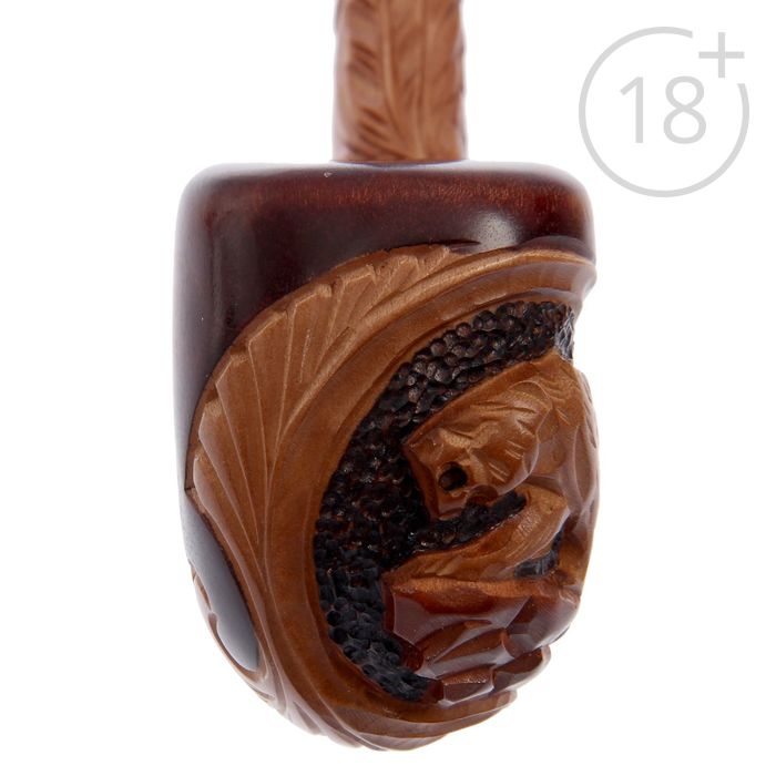 Трубка курительная "Гусар с кожей фигурный" пантера