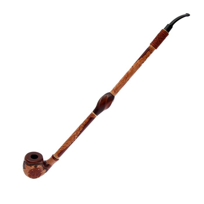 Трубка курительная "Гусар с кожей фигурный" якорь, кожа, большой