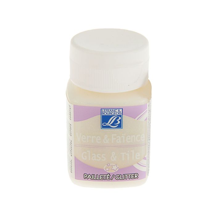 Краска по стеклу и керамике запекаемая LeFranc&Borgeois Glass&Tile, 50 мл, Непрозрачная 698 Glitter белая