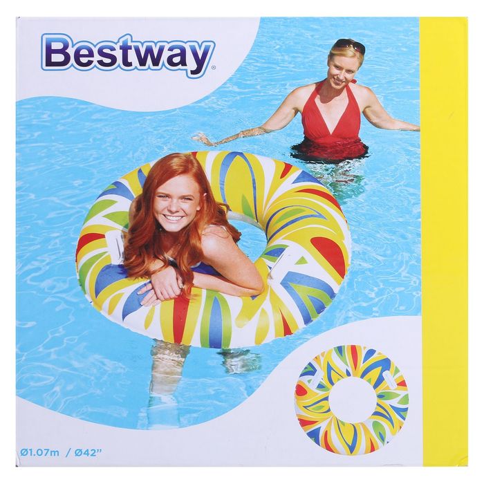 Круг для плавания с ручками 107см, от 12+ (36053)