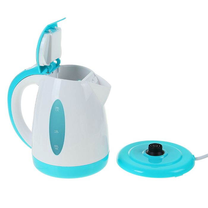 Чайник электрический Galaxy GL 0221, 2200 Вт, 1.7 л, голубой