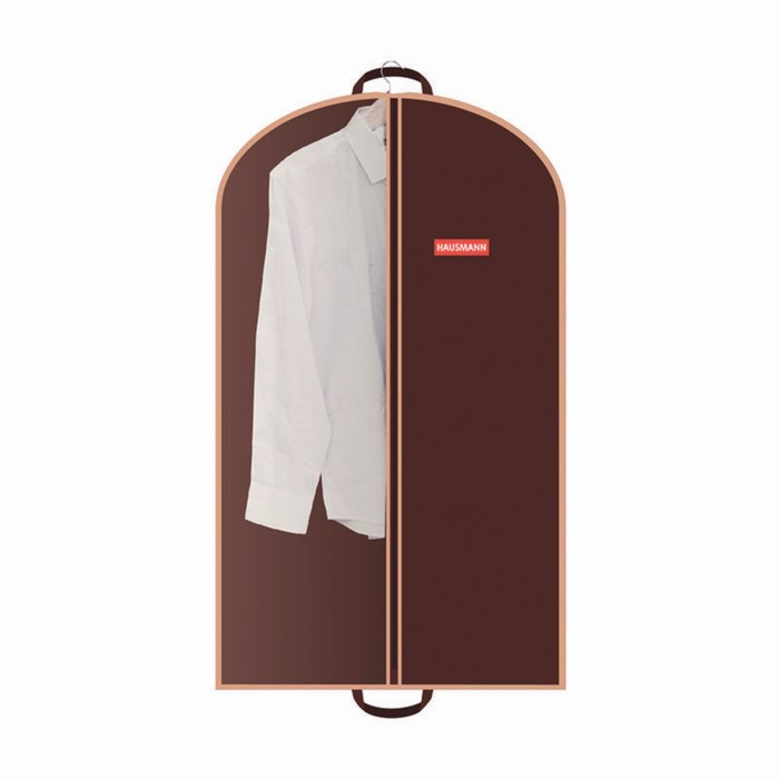 Чехол для одежды Hausmann, со стенкой из ПВХ и ручками 60х100 см, коричневый