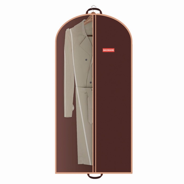 Чехол для одежды Hausmann, со стенкой из ПВХ и ручками 60х140 см, коричневый чехол для одежды hausmann со стенкой из пвх и ручками 60х100 см чёрный