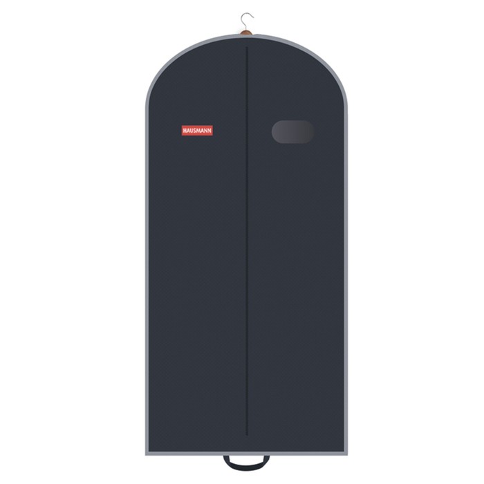 Чехол для одежды объёмный Hausmann, с овальным окном ПВХ и ручками, 60х140х10 см, чёрный чехол для одежды hausmann с овальным окном и ручками объемный черный 60х140х10 см