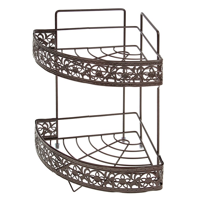 Полка 2х-ярусная угловая "Узор", цвет коричневый