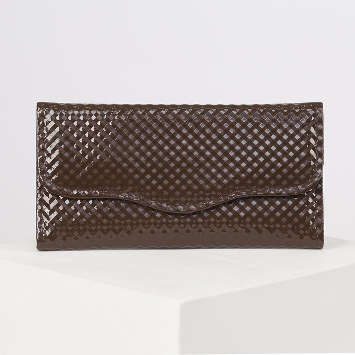 Кошелёк женский на клапане, 2 отдела , для монет, цвет коричневый