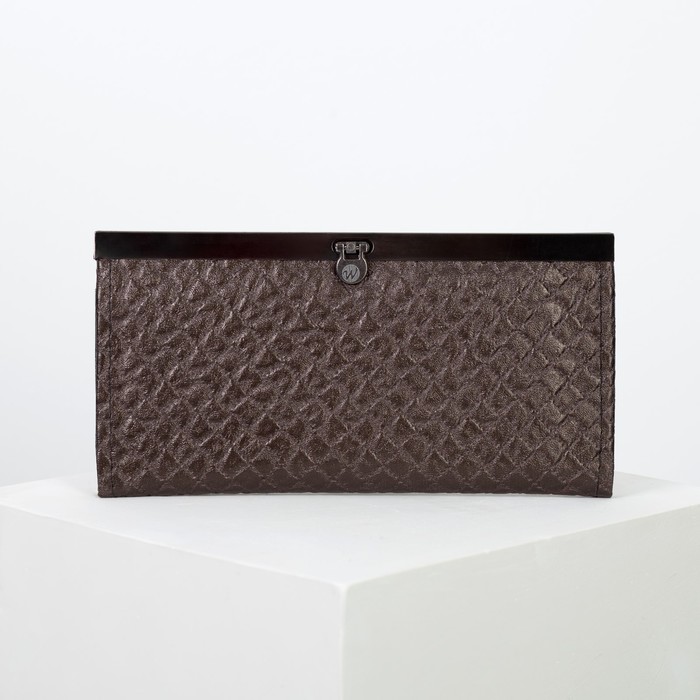 Кошелёк женский на застёжке, 4 отдела, для монет, цвет кофе