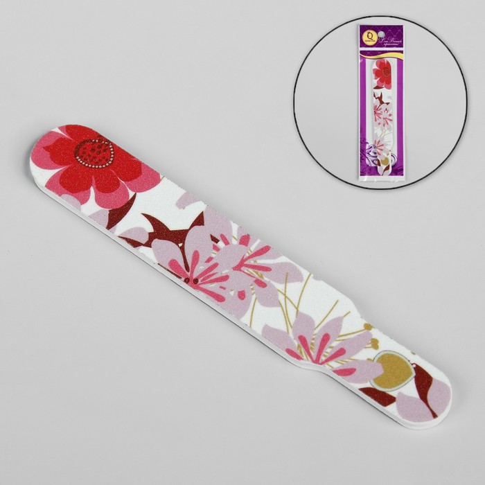 Пилка-наждак "Ассорти", абразивность 200/200, 12,5см, классика, рисунок МИКС