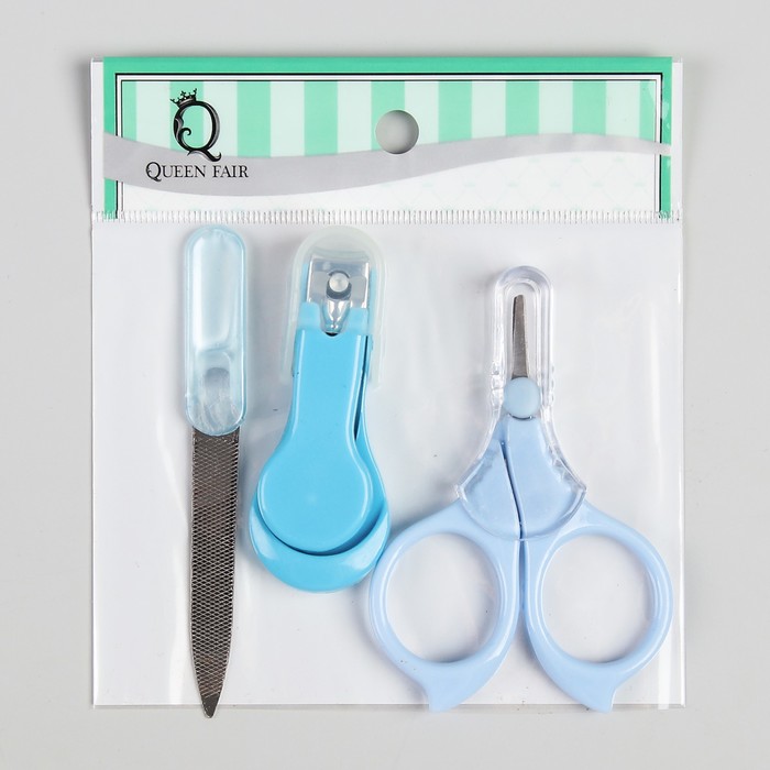 Набор маникюрный, 3 предмета, цвет МИКС