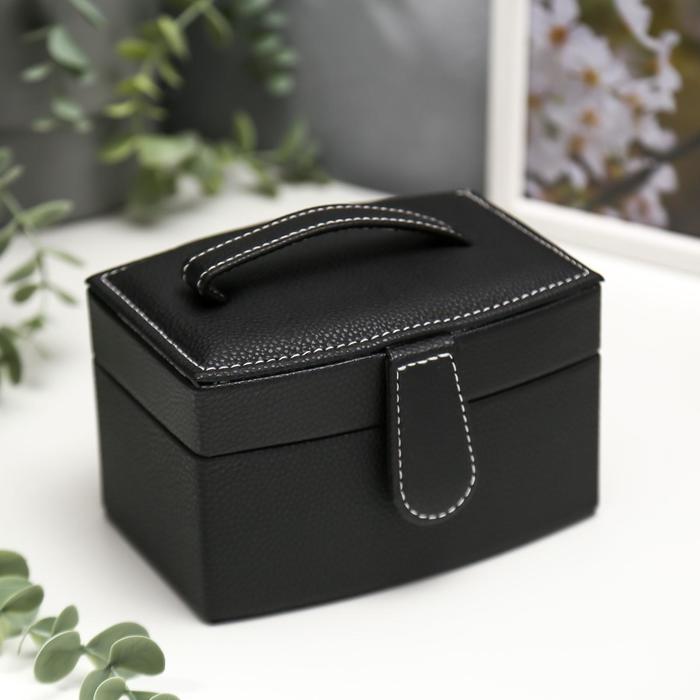 Шкатулка кожзам для украшений "Чёрная ночь" 9х15,5х11 см