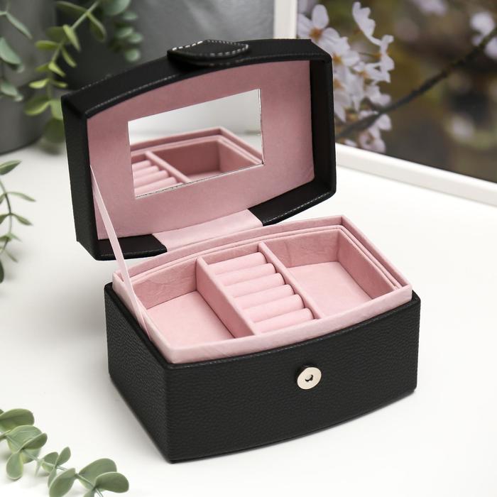 Шкатулка кожзам для украшений "Чёрная ночь" 9х15,5х11 см