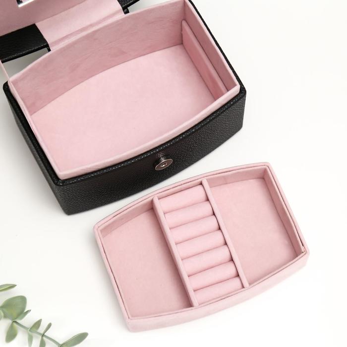 Шкатулка кожзам для украшений "Чёрная ночь" 9х15,5х11 см