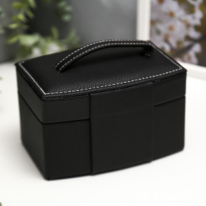 Шкатулка кожзам для украшений "Чёрная ночь" 9х15,5х11 см