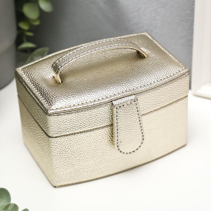 Шкатулка кожзам для украшений "Золото" 9х15,5х11 см