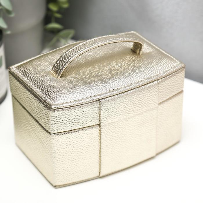 Шкатулка кожзам для украшений "Золото" 9х15,5х11 см