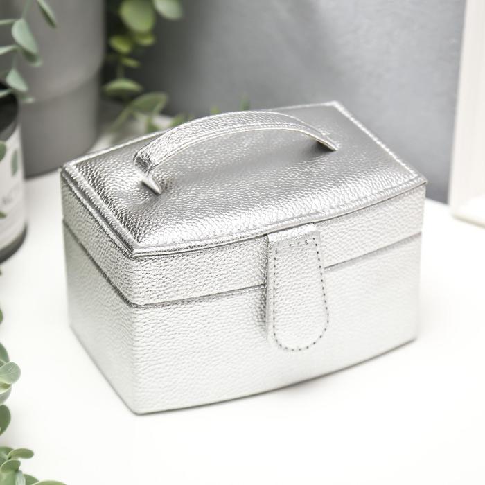 Шкатулка кожзам для украшений "Серебро" 9х15,5х11 см