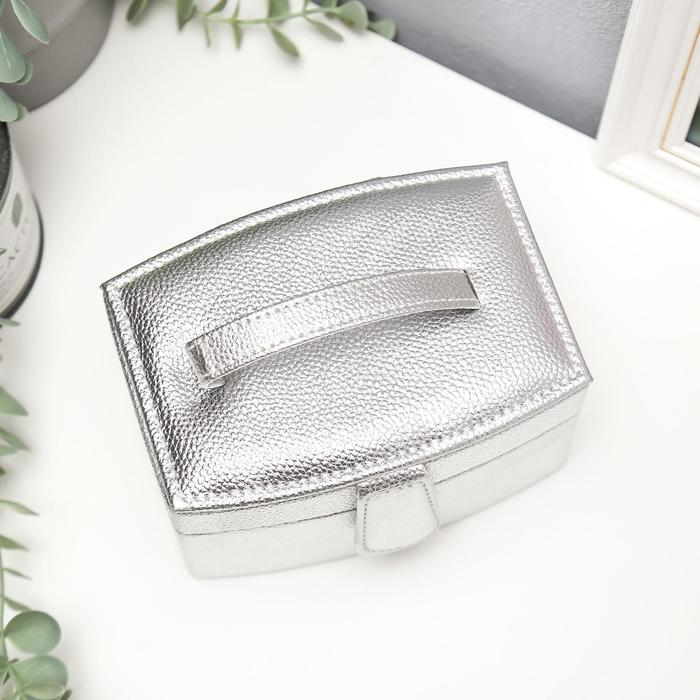 Шкатулка кожзам для украшений "Серебро" 9х15,5х11 см