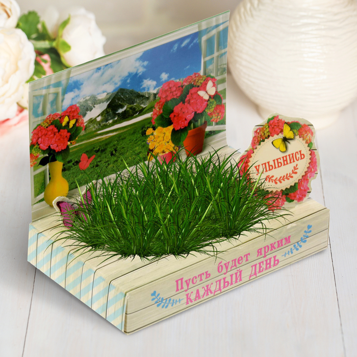 Растущий сувенир в открытке "Лучший день сегодня"