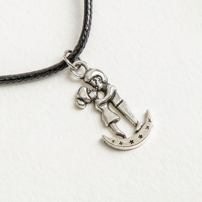 Кулон на шнурке "Пара", цвет чернёное серебро, 45см