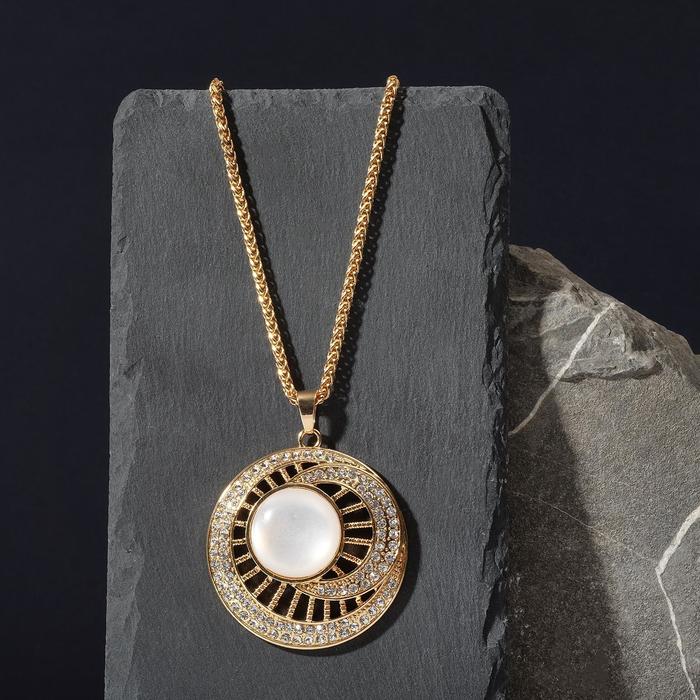 Кулон "Цветочная поляна", цвет бело-фиолетовый в золоте