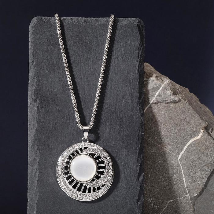 Кулон "Цветочная поляна", цвет зелёный в серебре