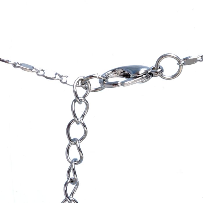 Гарнитур 2 предмета: серьги, кулон "Капля" завиток, цвет белый в серебре, 45см