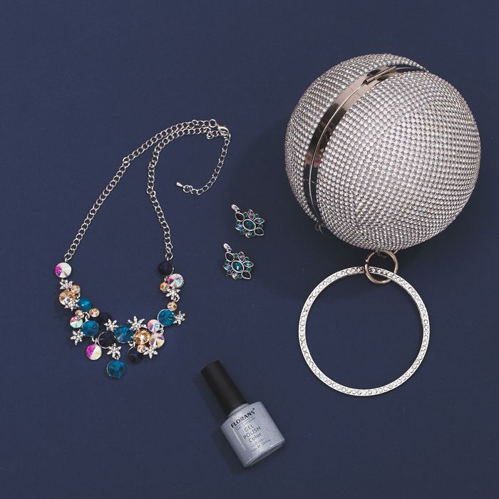 Колье "Цветочная россыпь", цветное в серебре