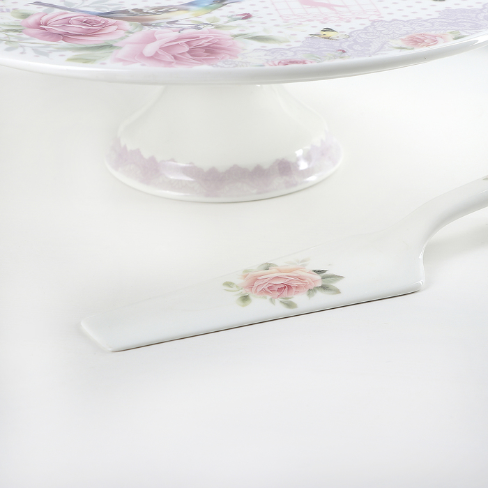 Подставка для торта 31х10 см "Птичье молоко", с лопаткой