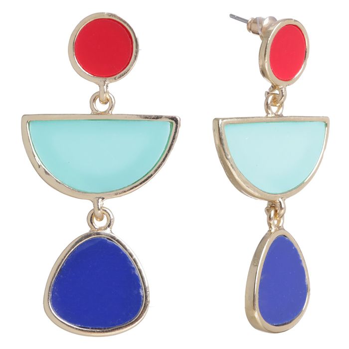 Серьги этника "Абстракция", цветной в золоте