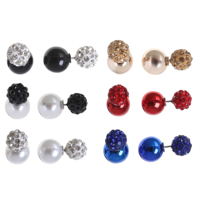 Серьги "Диорис" шамбала, цвет МИКС