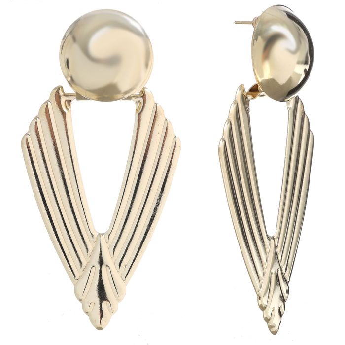 Серьги висячие "Клеопатра" с шаром, цвет золото