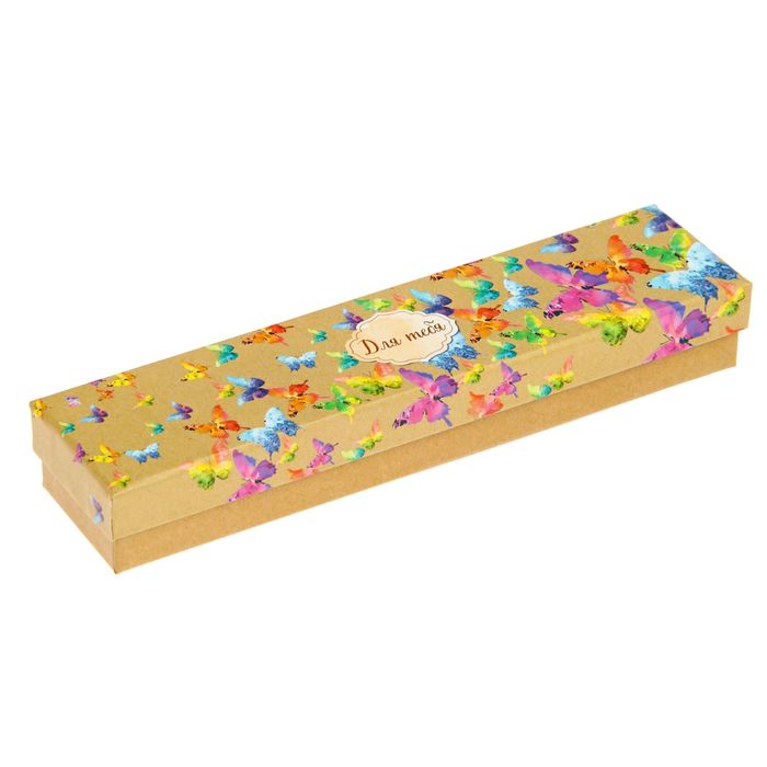 Коробочка подарочная «Яркие бабочки», 21,5 х 5 х 3 см