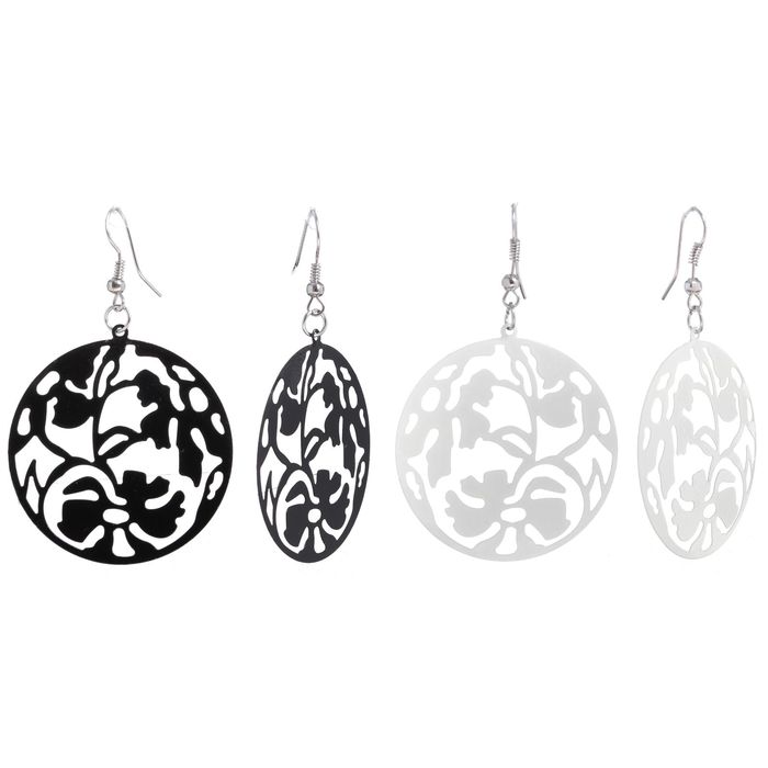 Серьги металл "Цветение" в круге, цвет МИКС