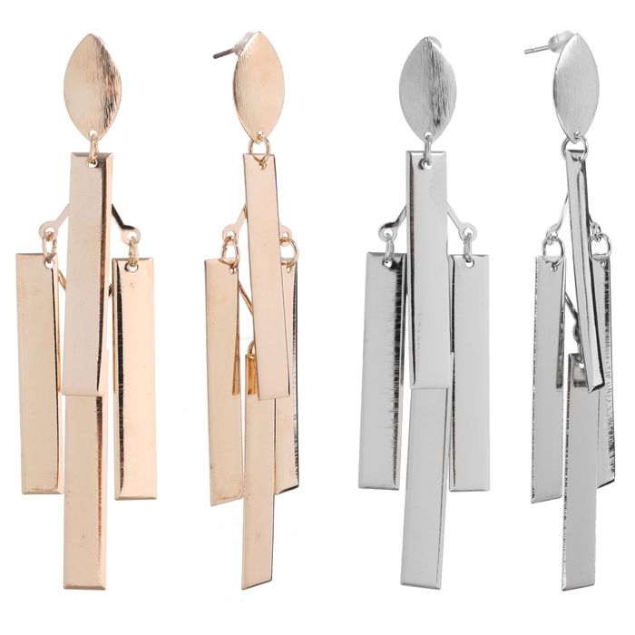 Серьги висячие "Геометрия" прямоугольники, цвет МИКС