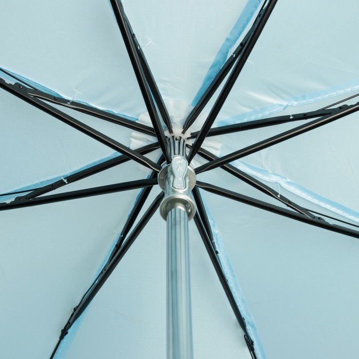 Зонт механический "Цветы", R=48см, цвет светло-голубой