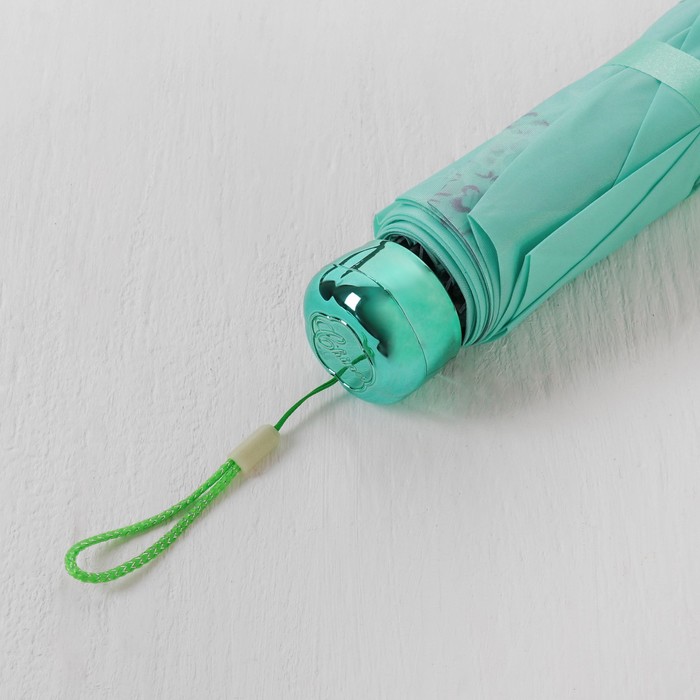 Зонт механический "Цветы", R=48см, цвет ментоловый