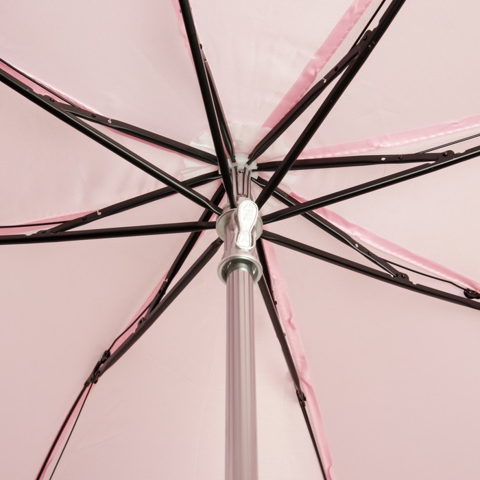 Зонт механический "Цветы", R=48см, цвет розовый