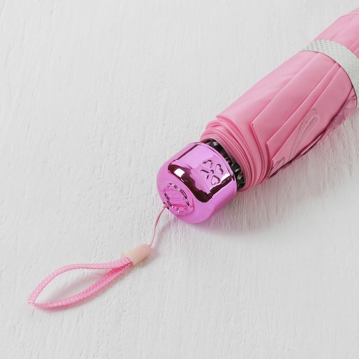 Зонт механический "Цветы", R=48см, цвет розовый