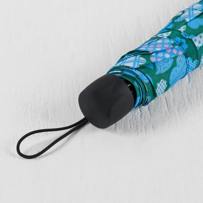 Зонт механический "Сердечки", R=55см, цвет бирюзовый